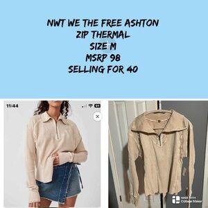 NWT We The Free Ashton Zip Thermal in Cream